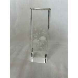 Mom I Love You Gift/Paperweight, Mother's Day Gift, Engraved, Roses, Crystal